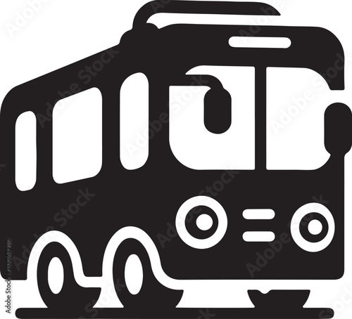 A bus icon vector art illustration silhouette style on a white background.
