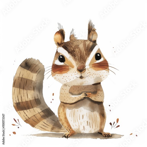 A charming illustration of a squirrel, showcasing its playful personality and detailed features in a whimsical art style.