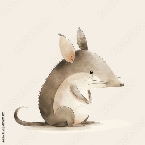 A charming illustration of a small, curious animal, perfect for children's books and playful designs.