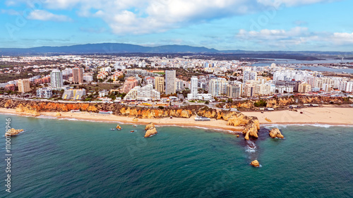 Aerial from the city Portimao in the Algarve Portugal