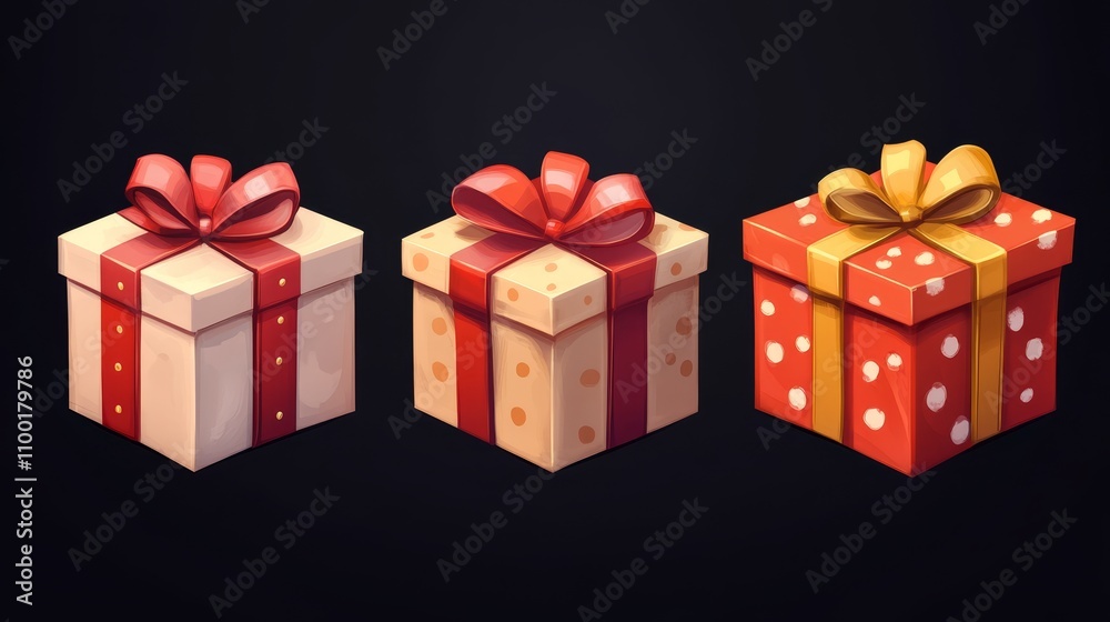 Fototapeta premium Giftbox icon. 3d gift icon