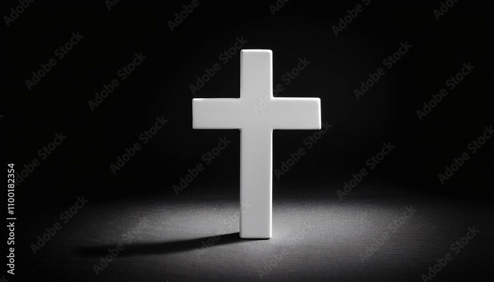 Obraz premium white cross on black background