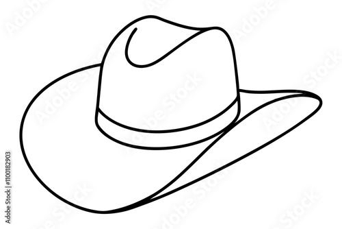 Cowboy Hat line art, Cowgirl and Cowboy Hat vector illustration