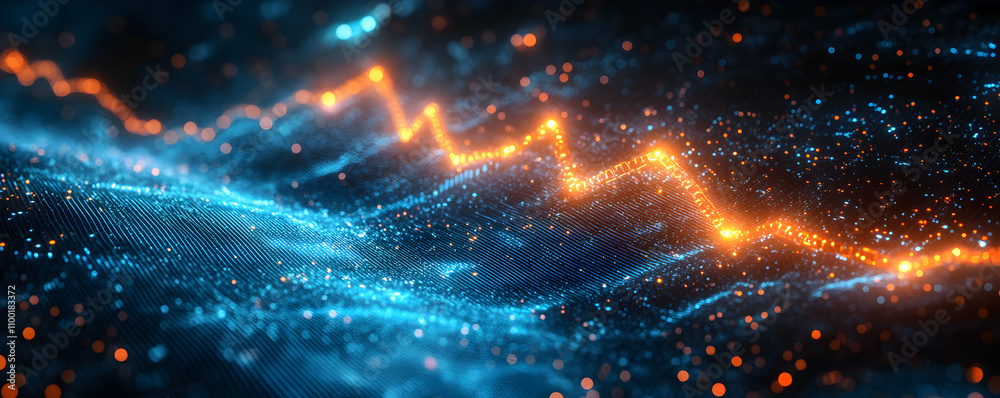 Obraz premium Abstract Data Visualization Showing a Trend Line