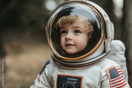  a little boy in a astronaut costume photo