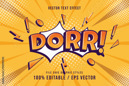 Premium vector template text effect, re-editable, comic background yellow.