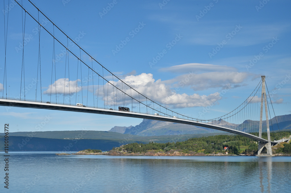 Fototapeta premium Halogaland Bridge is a suspension bridge, Norway