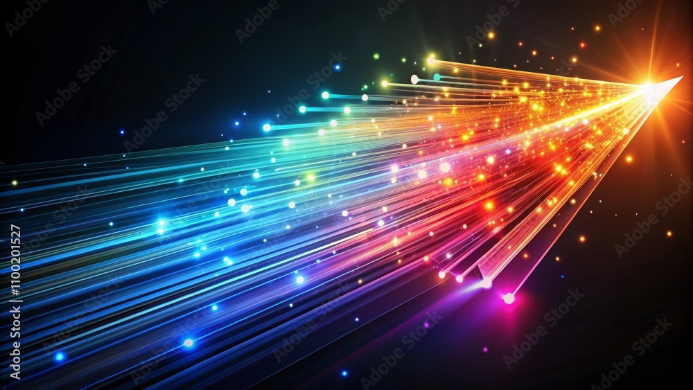 Fototapeta premium Abstract Colorful Light Streaks, Digital Art, Neon Lights, Abstract Background, Glowing Lines