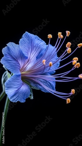 Close-up Vibrant Blue Flower Detail