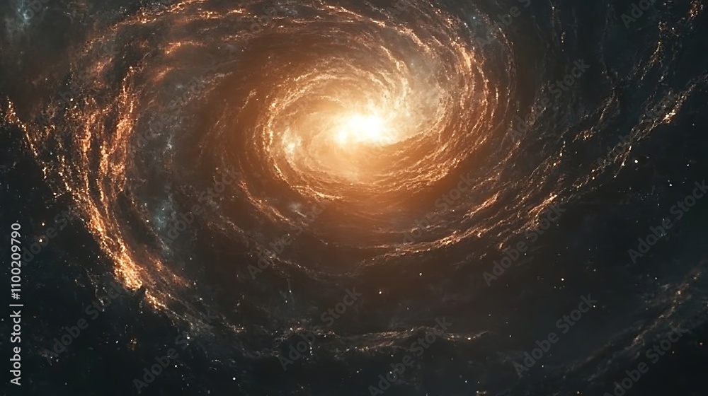 Fototapeta premium A vivid 4K image of a spiraling galaxy in the vastness of space, showcasing intricate details of its luminous arms and surrounding star clusters.