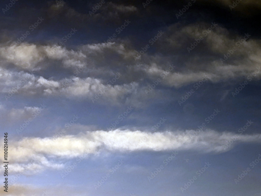 Obraz premium Cloudscape Fluffy White Clouds and Blue Sky Brooding for Background