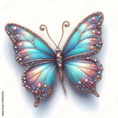 액세서리, 나비 브로치, 파스텔화 (Accessory, butterfly Brooch, pastel painting)