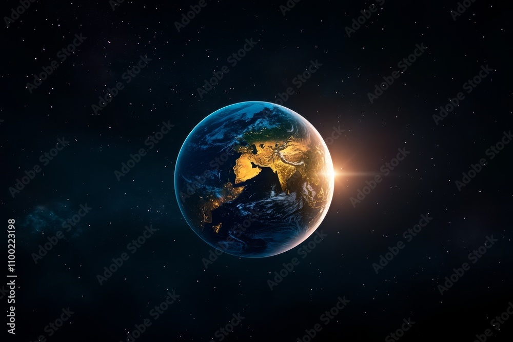 Fototapeta premium An astronaut floating in space, with Earth visible in the background surrounded by the infinite cosmos
