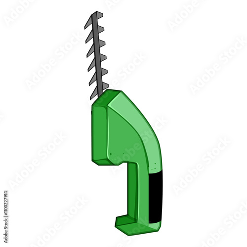 chainsaw tree trimmer cartoon. lopper saw, hedge foliage, canopy trimming chainsaw tree trimmer sign. isolated symbol vector illustration