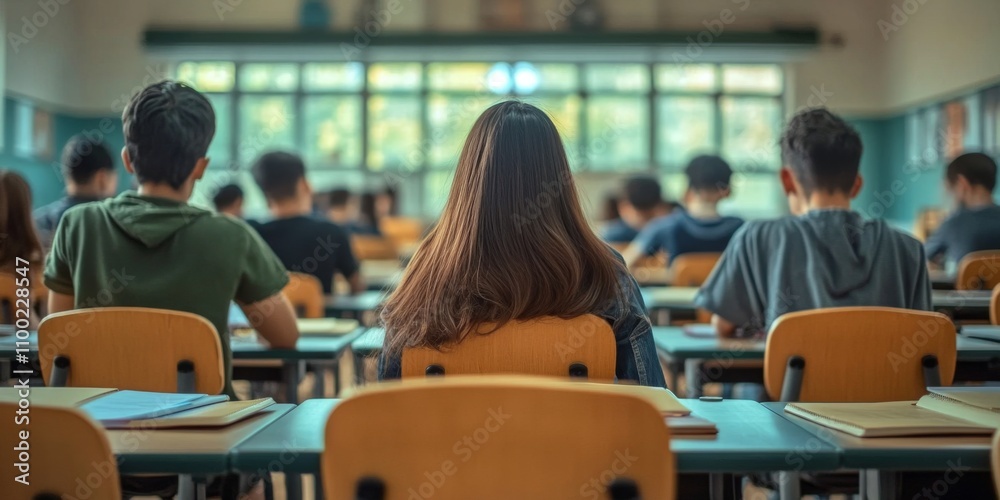Fototapeta premium A glimpse into student life during exam periods at university.