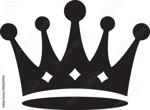 A crown icon vector art illustration silhouette style on a white background.

