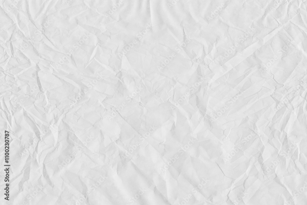 Obraz premium White Crumpled Paper Texture Background: Abstract Recycle, Old Paper Surface, Craft Paper, Grey Vintage Page, Grunge Vignette, Creased and Wrinkled Designs 