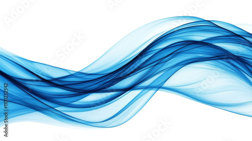 Flowing waves of blue create a dynamic and elegant visual effect, evoking a sense of movement and fluidity.