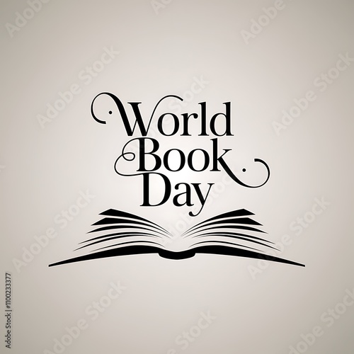 World Book Day celebration graphic design showing an open book photo