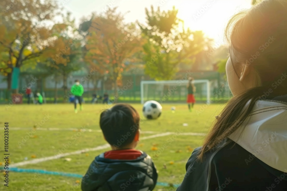 Fototapeta premium Parents Encouraging Youth Football Players