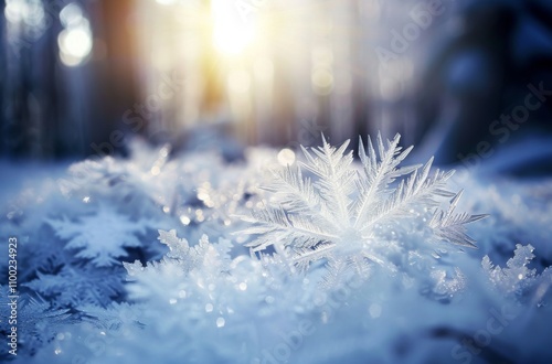 Serene natural setting showcasing the enchanting beauty of frost and snow.