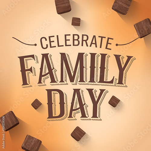 Celebrate Family Day with Wooden Blocks Design photo