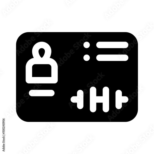 Gym Membership Card glyph icon