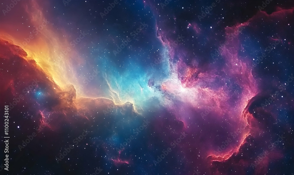 Obraz premium The amazing colors of the galaxy background with realistic cinematic lighting. 