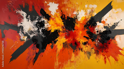 Abstract blaze modern expressionism explodes with bold color. Expressionism. Illustration photo