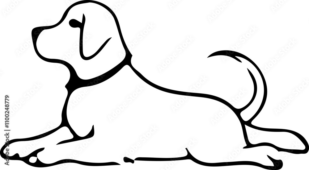 Obraz premium cute pet dog vector art illustration