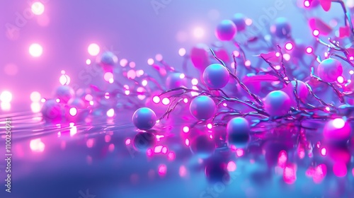 Colorful lights and decorative branches home decor digital art cozy atmosphere close-up view festive vibes