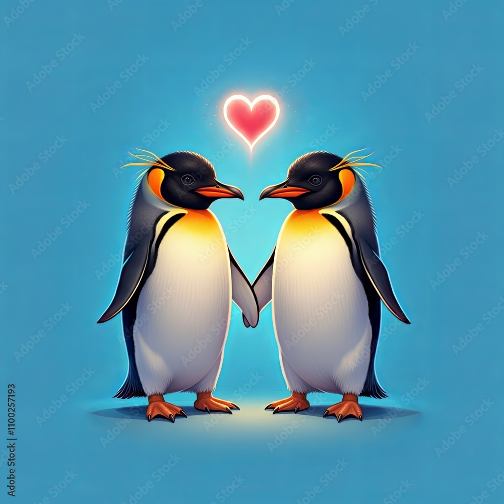 Obraz premium Penguin Romance