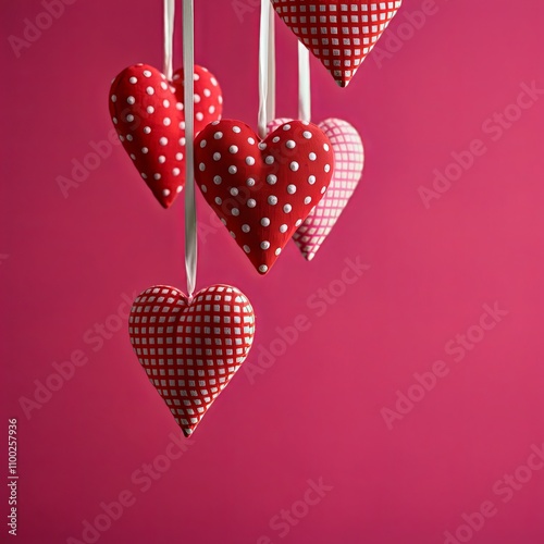 Hand-Painted Wooden Heart Pendants for Valentine’s Day