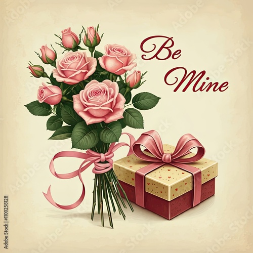 Vintage Valentine’s Day Card with Romantic Details