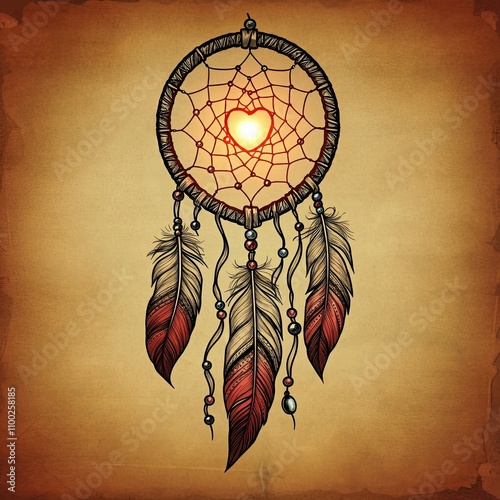 Valentine's Day Dreamcatcher with Heart Motifs