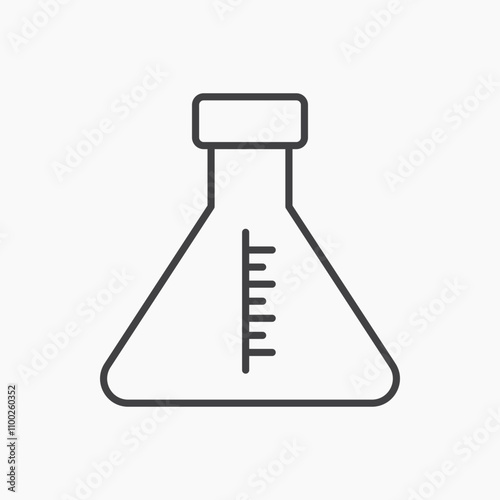 Flask thin line vector icon.