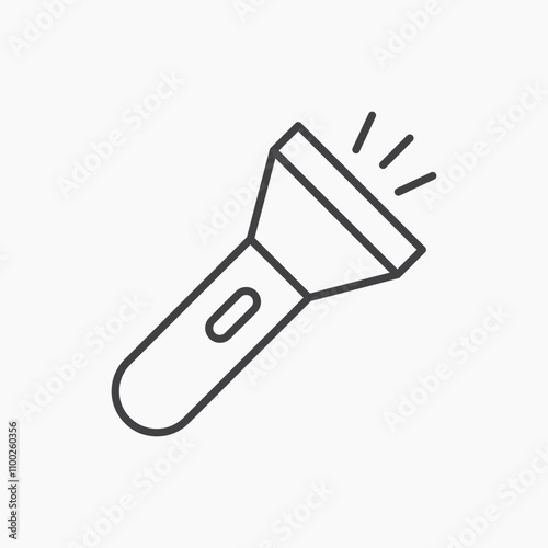 Flashlight thin line vector icon.