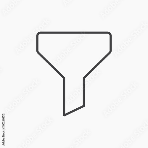 Funnel thin line vector icon.
