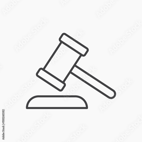 Gavel thin line vector icon.