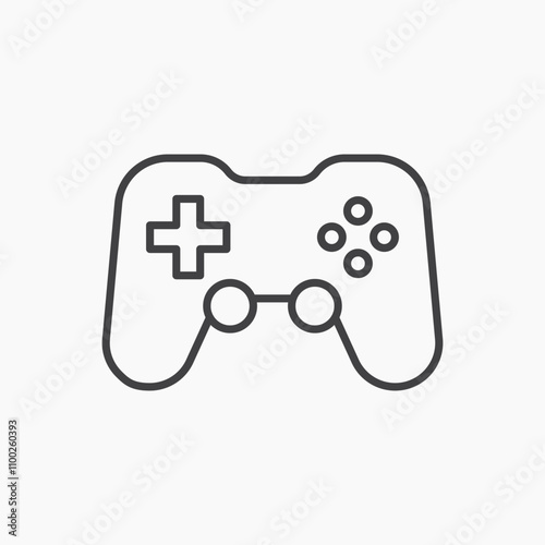 Gamepad thin line vector icon.
