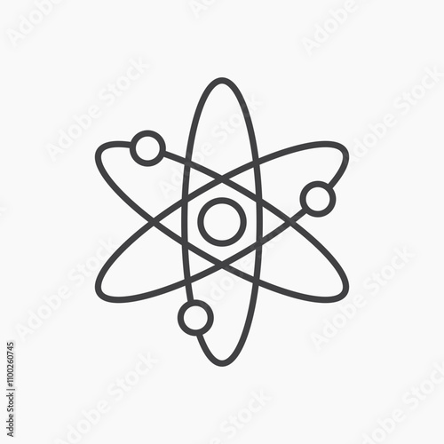 Atom thin line vector icon.