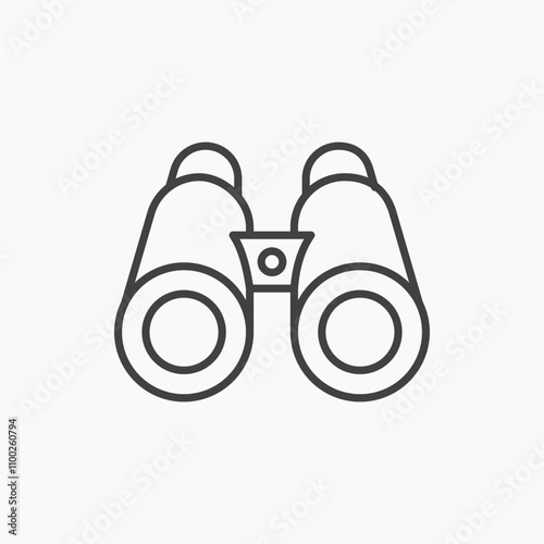 Binoculars thin line vector icon.