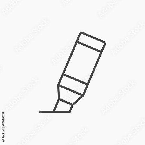 Highlighter thin line vector icon.