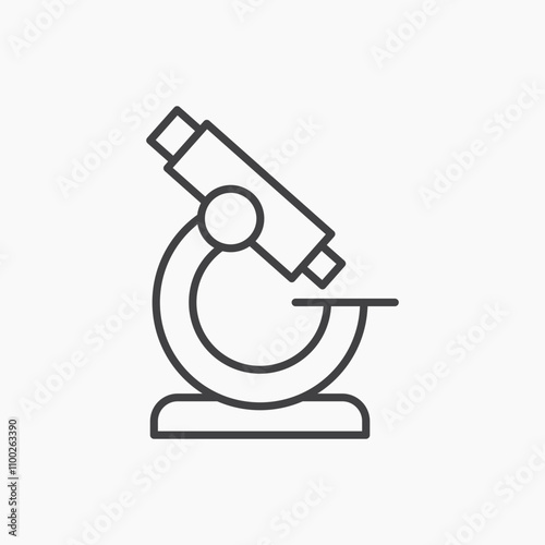 Microscope thin line vector icon.