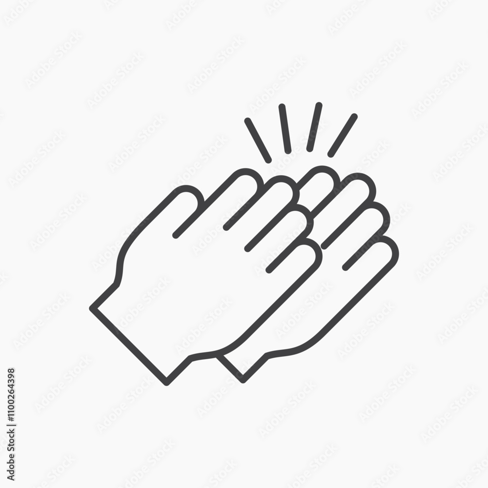Fototapeta premium Clap thin line vector icon.