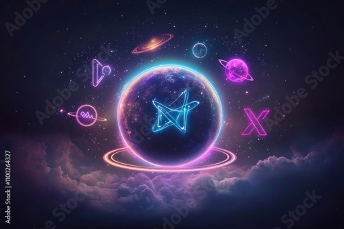 Wallpaper Mural Cosmic exploration event digital universe graphic art abstract space futuristic view interstellar concepts for seo impact Torontodigital.ca