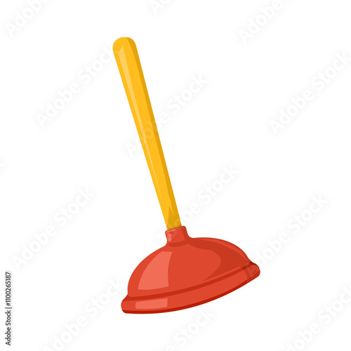 Cartoon Plunger Vector Icon Illustration Logo