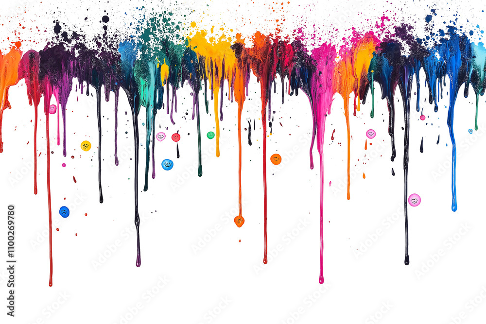 Fototapeta premium Colorful Winter Splash Art With Ink, Watercolor, And Brush Strokes: Grunge Design Featuring Snow, Ice, And Textured Patterns