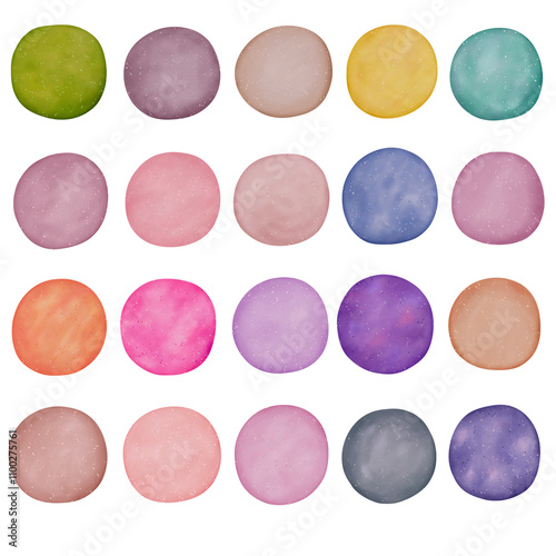 Watercolor Gradient Circle Illustration Set