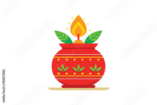 Tulsi Vivah Vector Illustration - Sacred Hindu Festival Design Celebrating Devotion and Indian Cultural Heritage photo